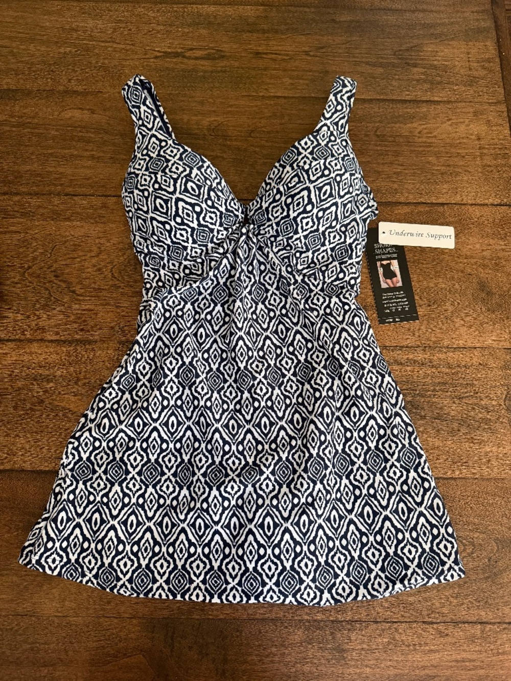 Bathing suit / swim suit. NWT. Blue and white shaping.